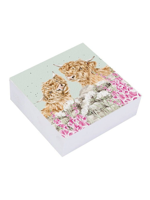 Notepad Sticky  St010 Highland Cow Just For Moo