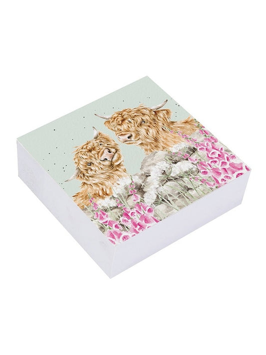 Notepad Sticky  St010 Highland Cow Just For Moo