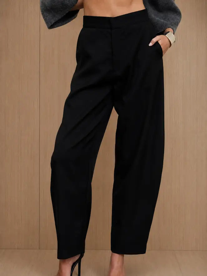 Pants Black High Waist Wide Leg Women's TWS1372BK