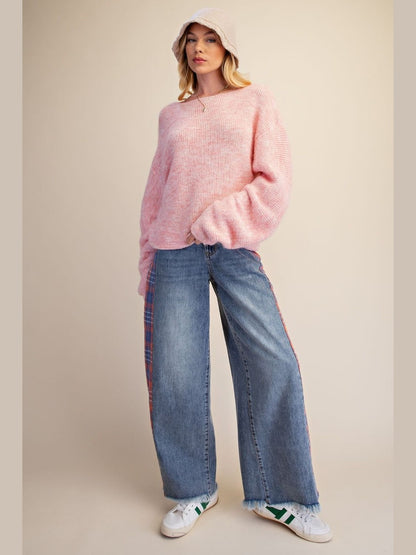 Sweater Pullover Strawberry Smoothie Long Bubble&nbsp; Sleeve&nbsp; Women's&nbsp; ET19158