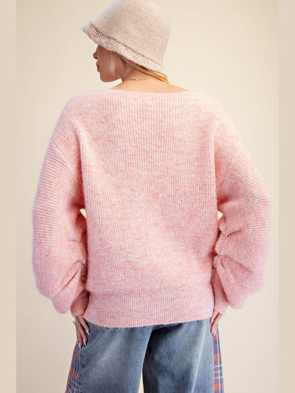 Sweater Pullover Strawberry Smoothie Long Bubble&nbsp; Sleeve&nbsp; Women's&nbsp; ET19158