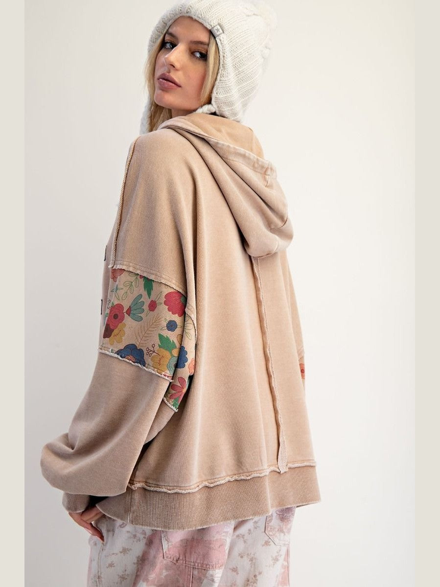 Hoodie Oatmeal Love Patch Pullover Women's&nbsp; ET27094