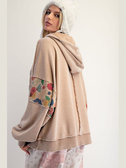 Hoodie Oatmeal Love Patch Pullover Women's&nbsp; ET27094
