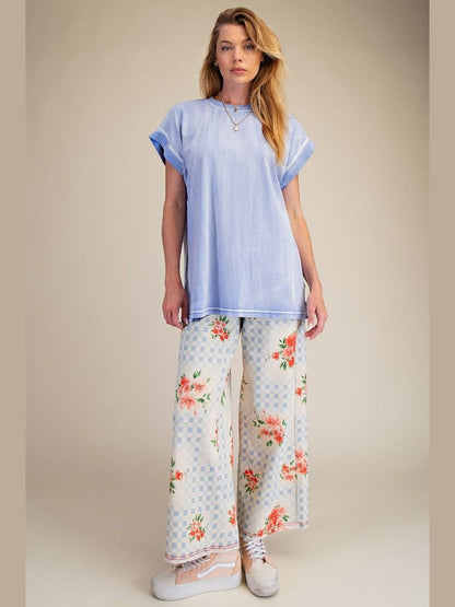 Top Pullover Peri Blue Side Slit Jersey Boxy&nbsp; Women's&nbsp; ET28945