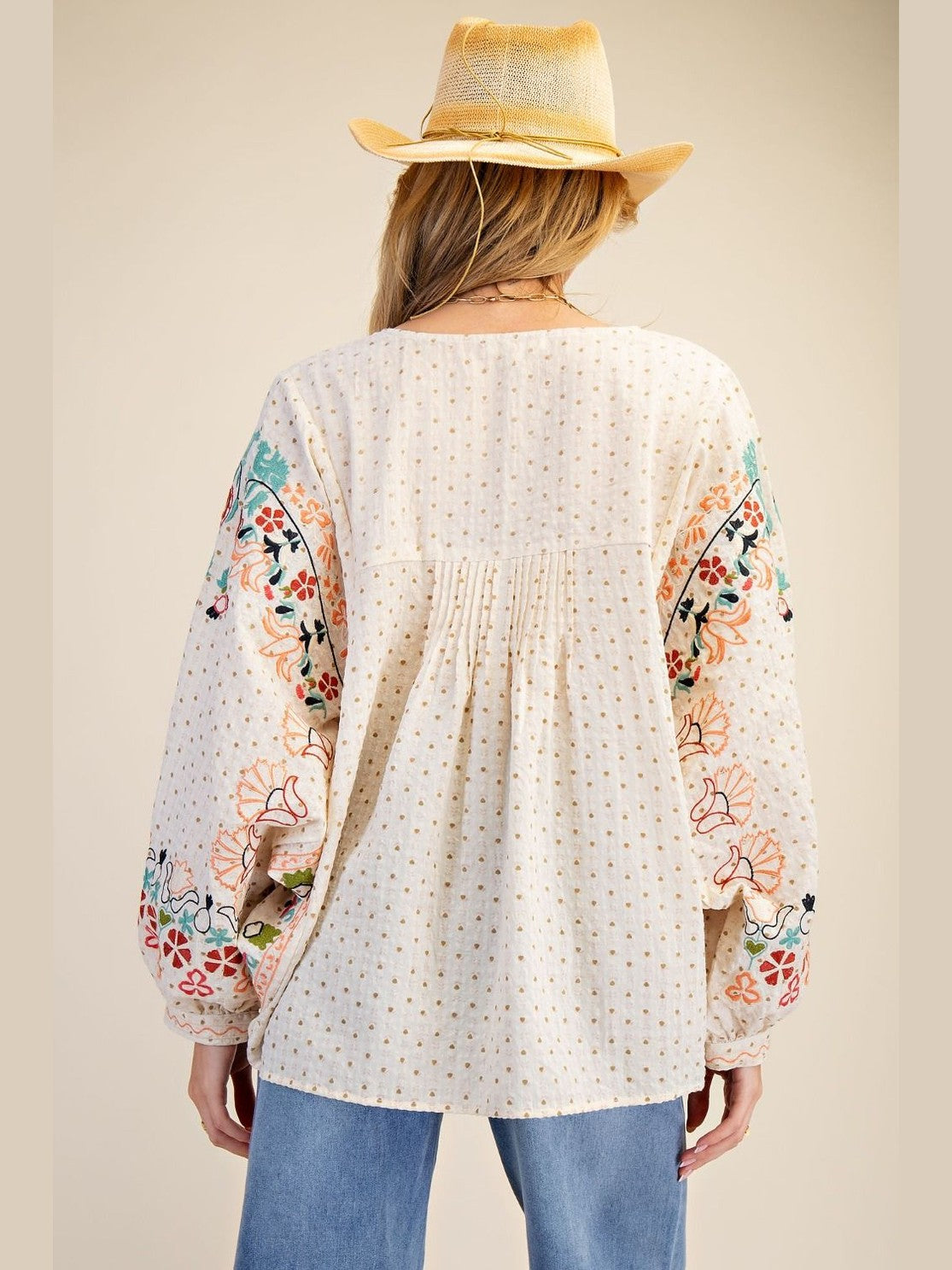 Shirt Pullover Oatmeal Embroidered&nbsp; Women's&nbsp; ET29020