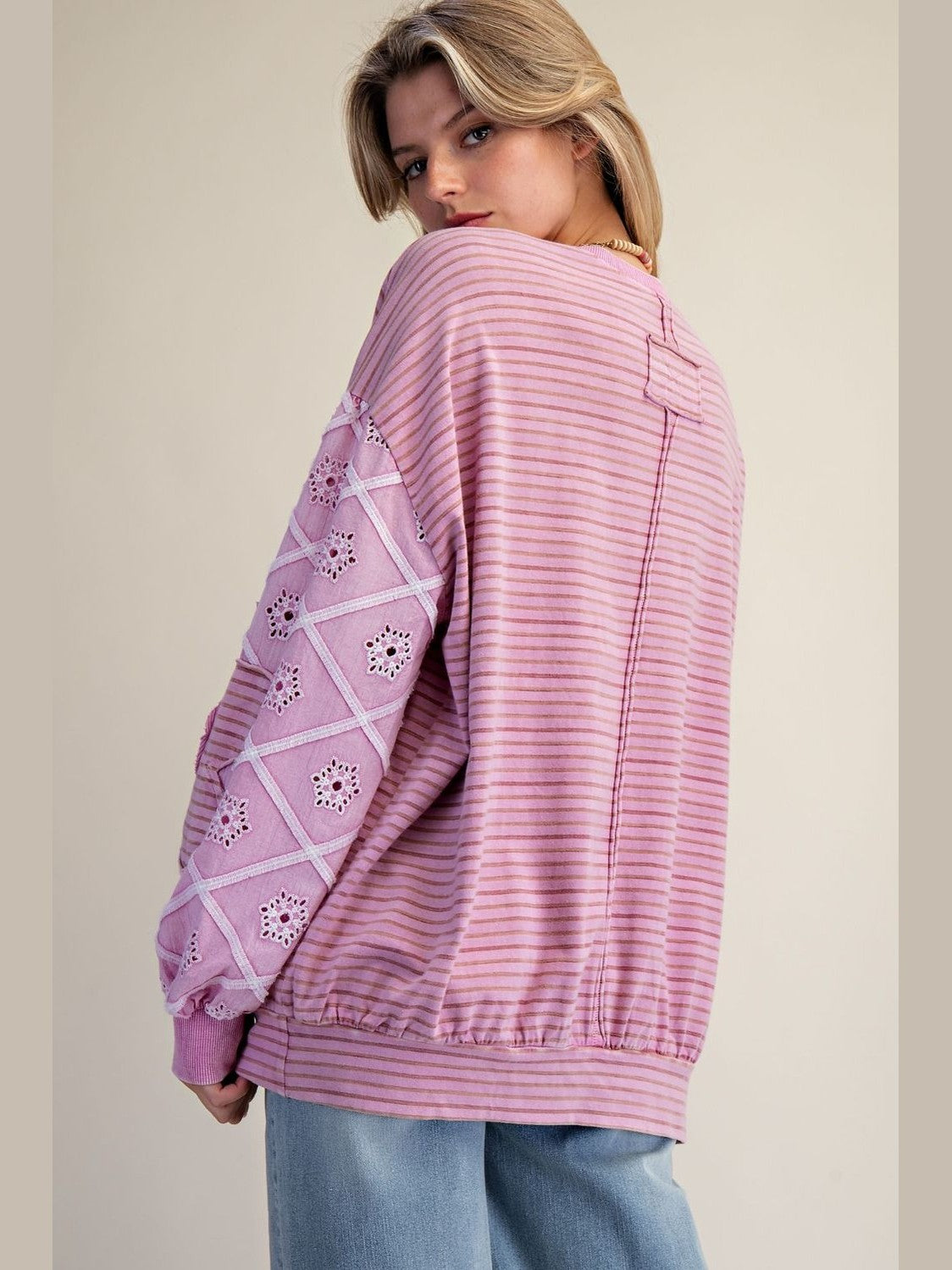 Top Pullover Orchid Cotton Knit Long Sleeve Women's&nbsp; ET29265