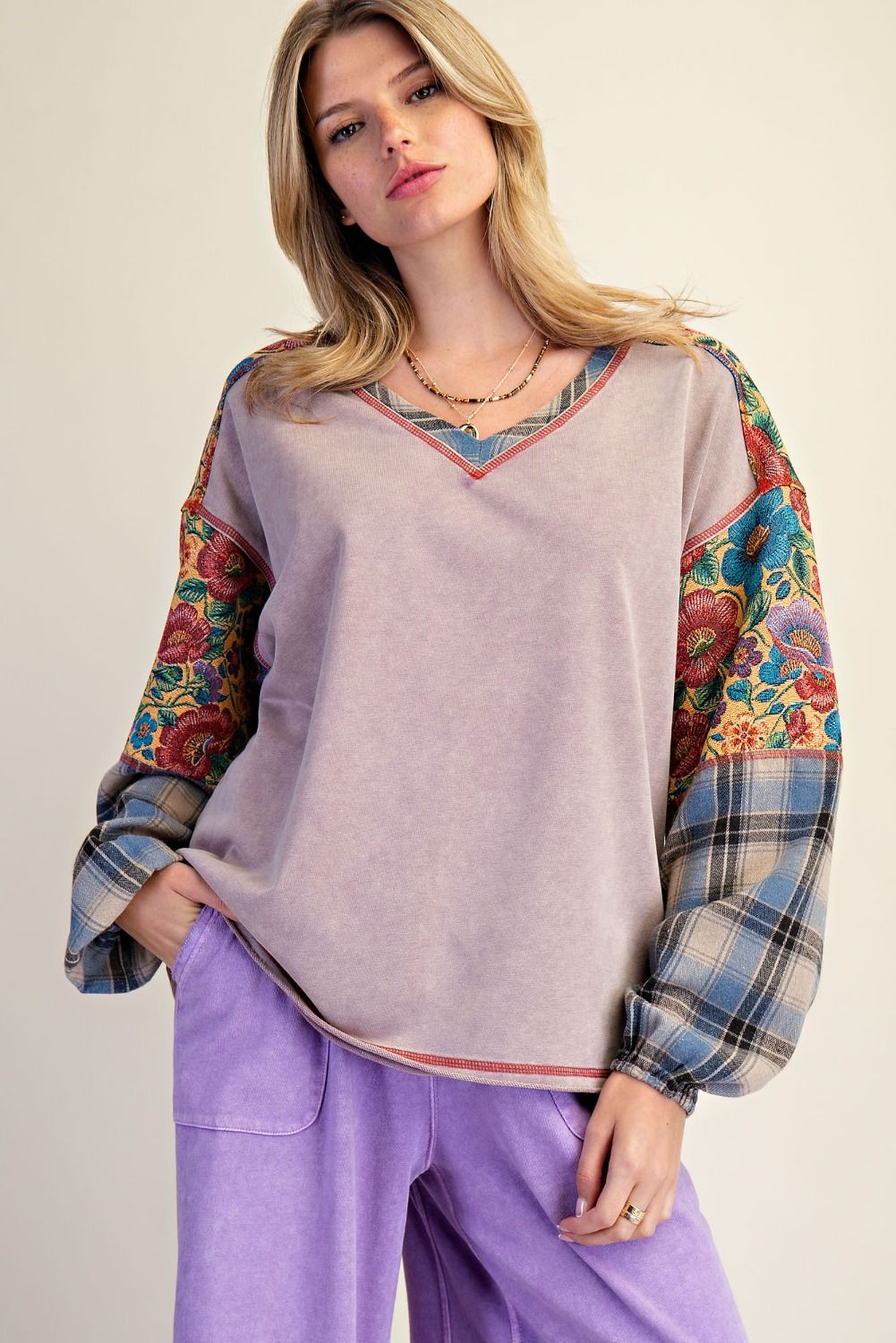 Top Pullover Floral Mushroom Oversized Long Sleeve&nbsp;Women's&nbsp; ET29938