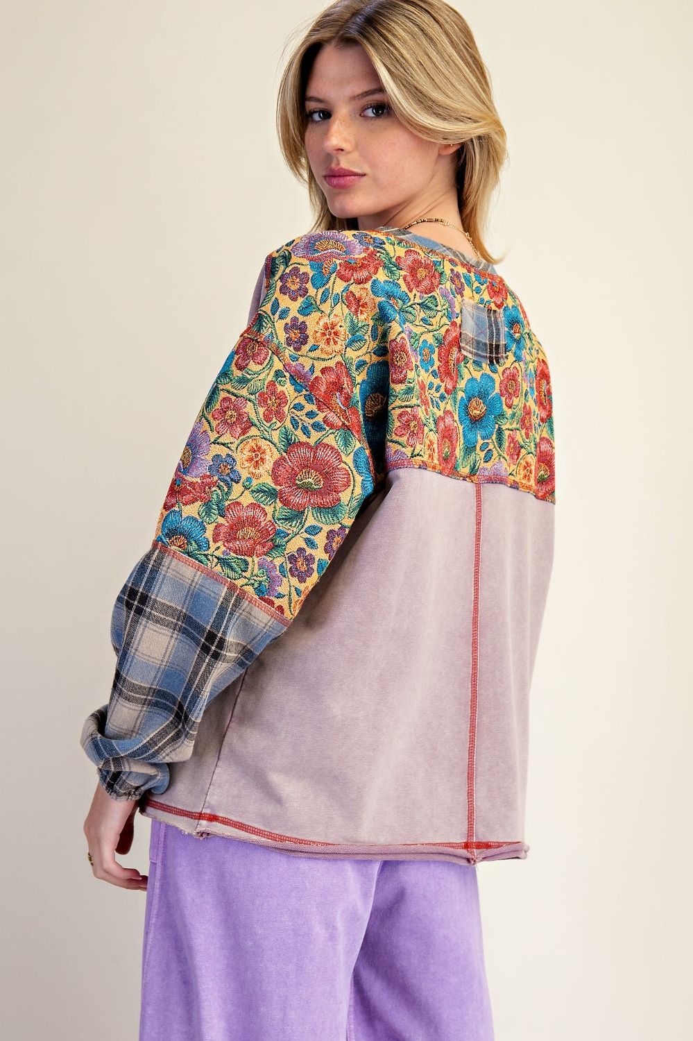 Top Pullover Floral Mushroom Oversized Long Sleeve&nbsp;Women's&nbsp; ET29938