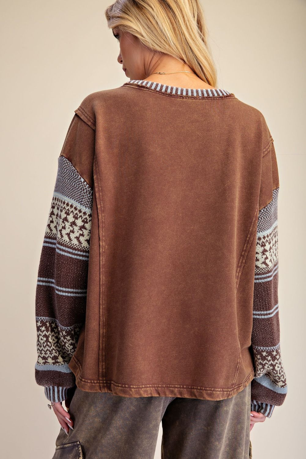 Top Pullover&nbsp; Mocha Knit 2 Long Sleeve Women's&nbsp; ET72118M