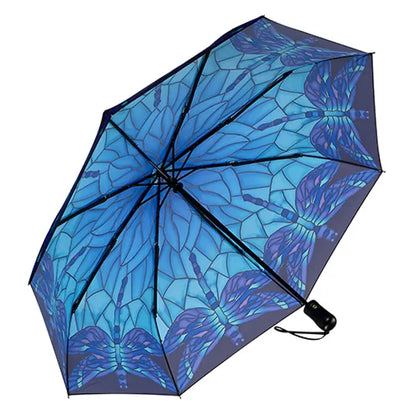 Umbrella  Folding Stained Glass Dragon Fly 33016sc 