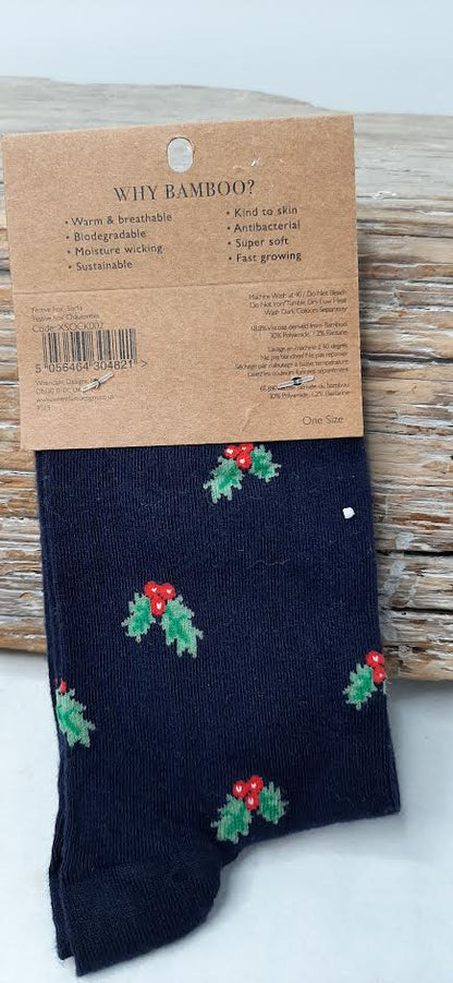 Women's Christmas Sock - XSOCK002 - Blue Fox 