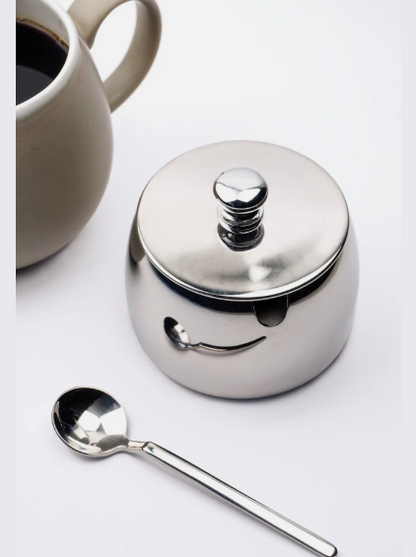 Sugar Bowl w/ Spoon 8 oz Stainless Steel   CAFE-2 