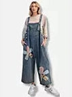 &nbsp;Easel-Overalls Dark Denim Flower Patch&nbsp; Women's&nbsp; EB56395