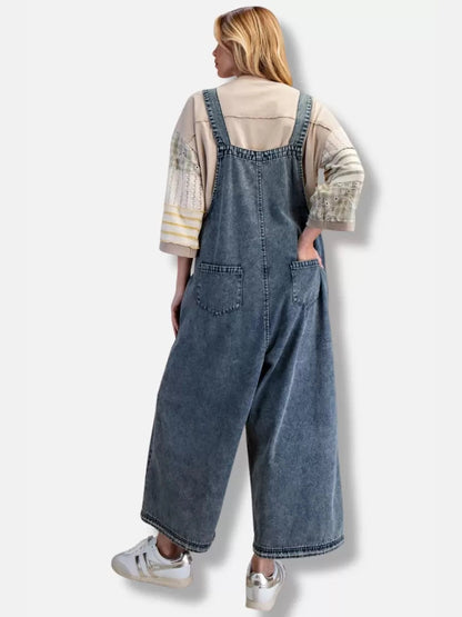 &nbsp;Easel-Overalls Dark Denim Flower Patch&nbsp; Women's&nbsp; EB56395