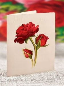 Flower's Boutique Paper Cards  Pop Up 6"Mini  Blooming Roses 7435