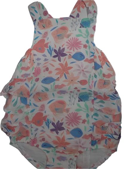 Toddler Sunsuit - Tropical Fish Floral - 1016-S24 