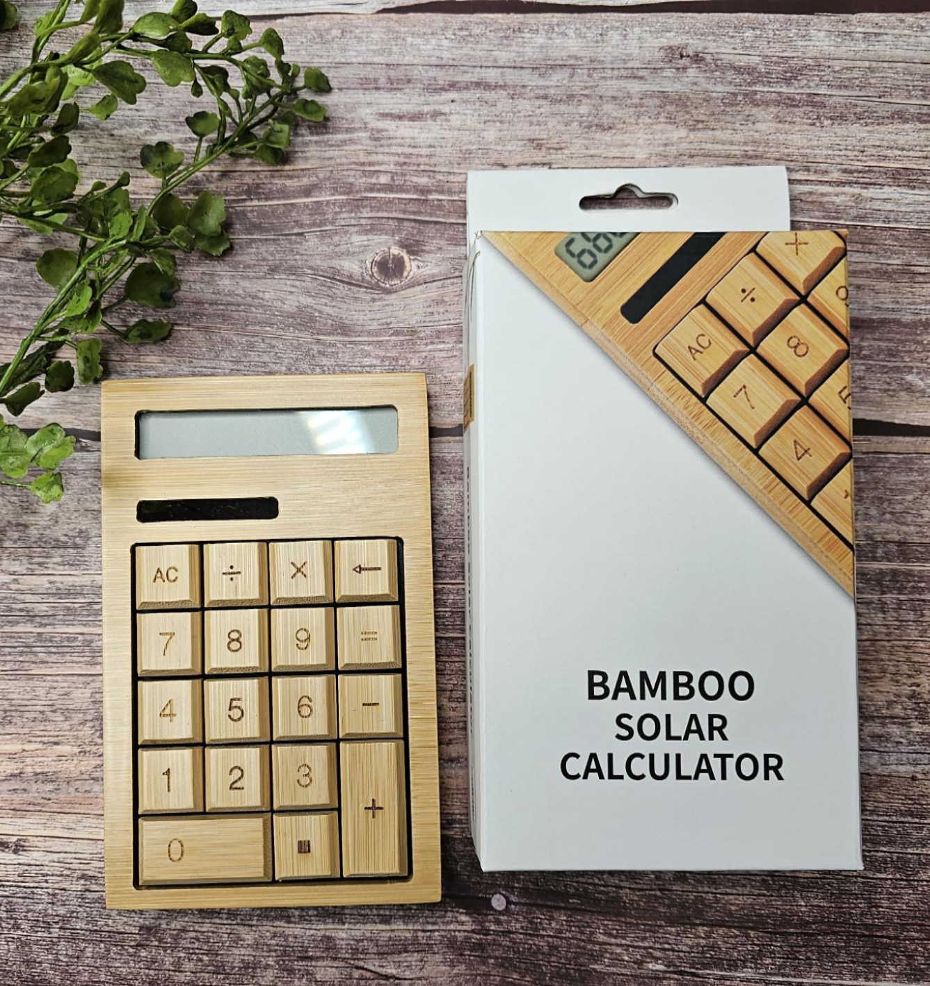 Bamboo Wooden Solar Calculator 