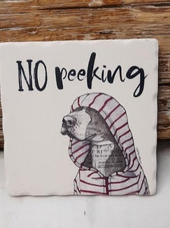 No Peeking-Christmas Coaster-02-02004 