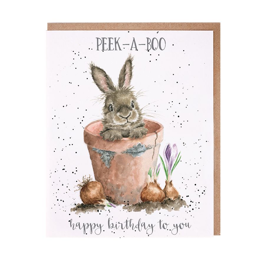 Birthday Card - Peek a boo Bunny 
