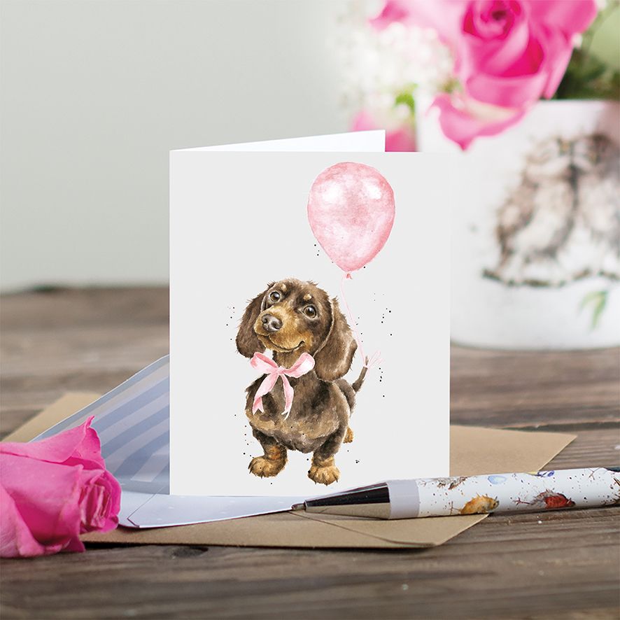 Gift Enclosure Card GE103 Girl Sausage  Birthday Dog 