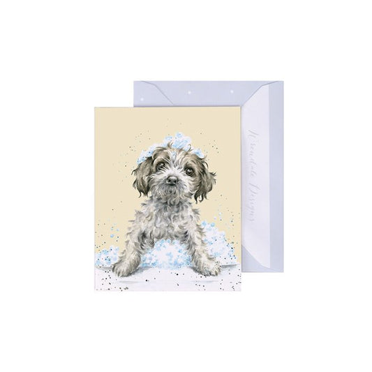 Gift Enclosure Card -GE116 -  'Birthday Bubbles' dog 