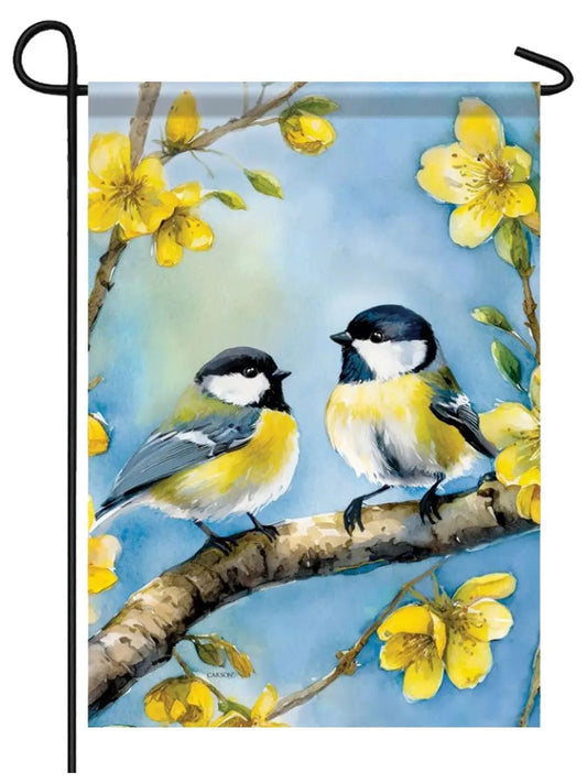 Garden Flag Double Sided Golden Chickadee Morning 53424