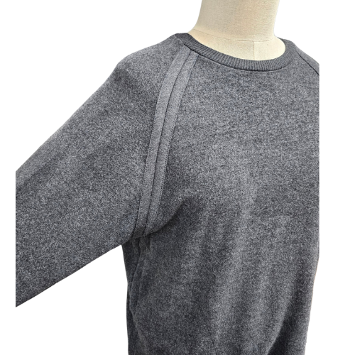 Crewneck Raglan Super Soft Bamboo Brushed Terry Sweatshirt - Charcoal   JILL47 