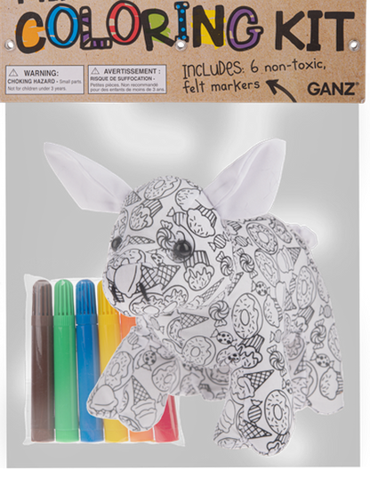Coloring Kit 6"Pig 7Pc Set Children H15354