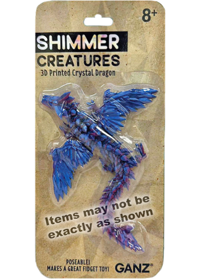 Dragon 5"Long Shimmer Creatures 3d Printed 4 Colors h3d0010