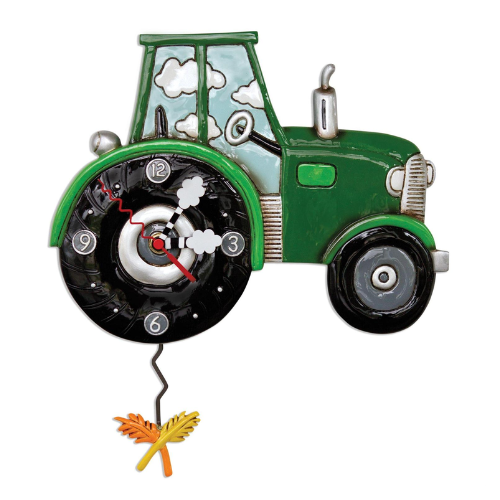 Wall Clock - Harvest Time Tractor Green - P1864 