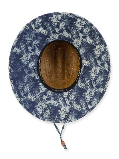 Hat&nbsp; Straw Blue Floral Trim&nbsp; 4.5"Brim Caribbean Joe Women's Hcj278