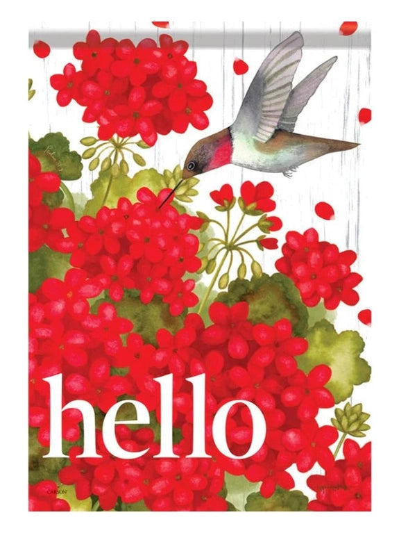 Garden Flag Double Sided Hello Humming Bird 53793