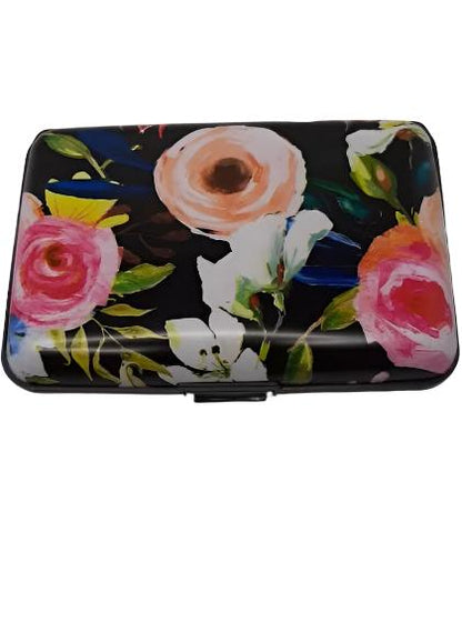 Armored Wallet - Floral On Black - 71574 