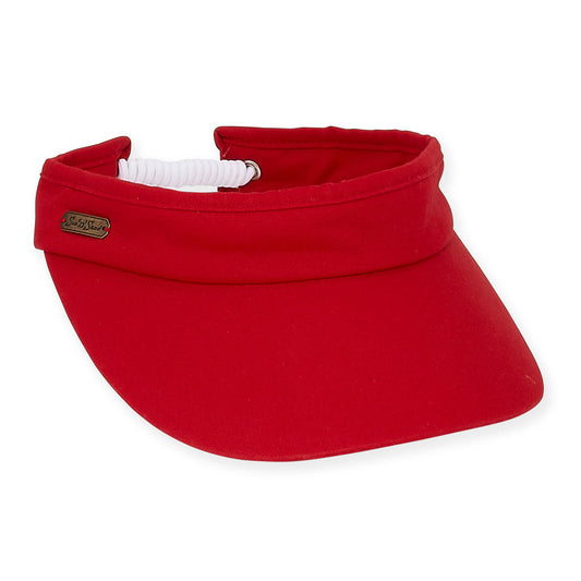 Visor - Red-Cotton Coil Brim-Women's-Hh1840E 