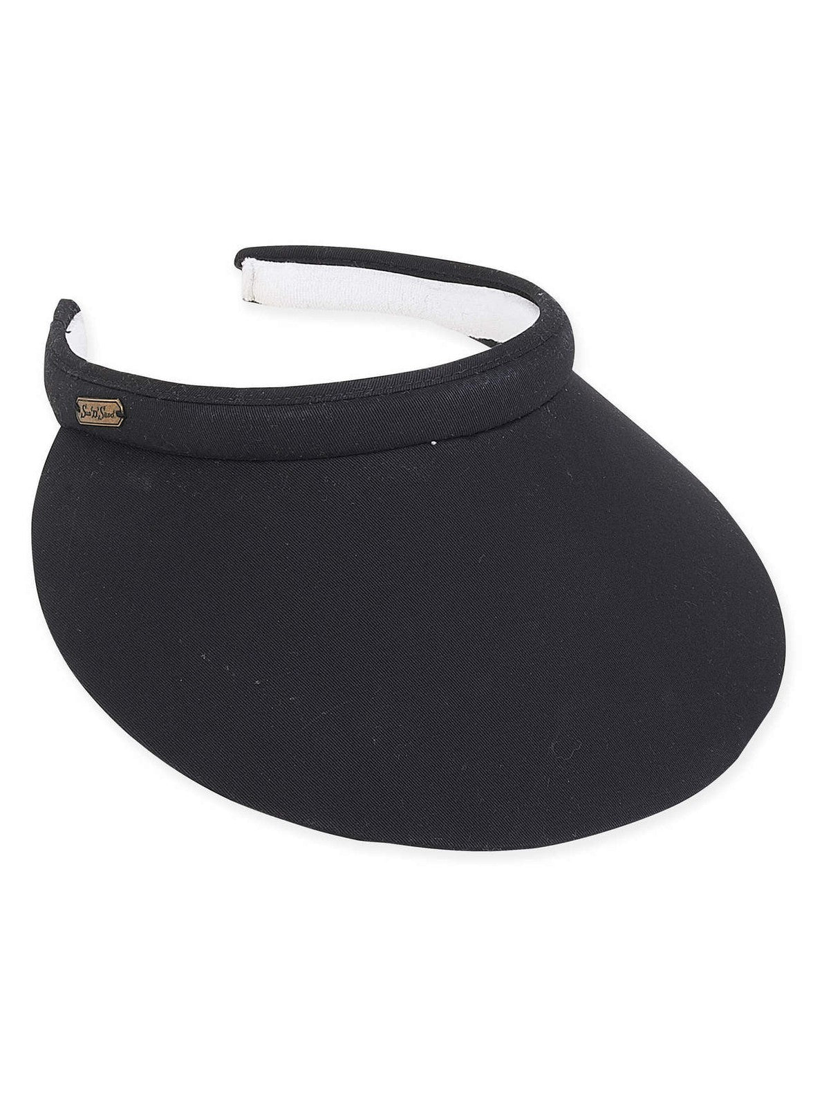 Visor  Black Cotton Twill Clip On 5" Brim Women's-Hh1941B 