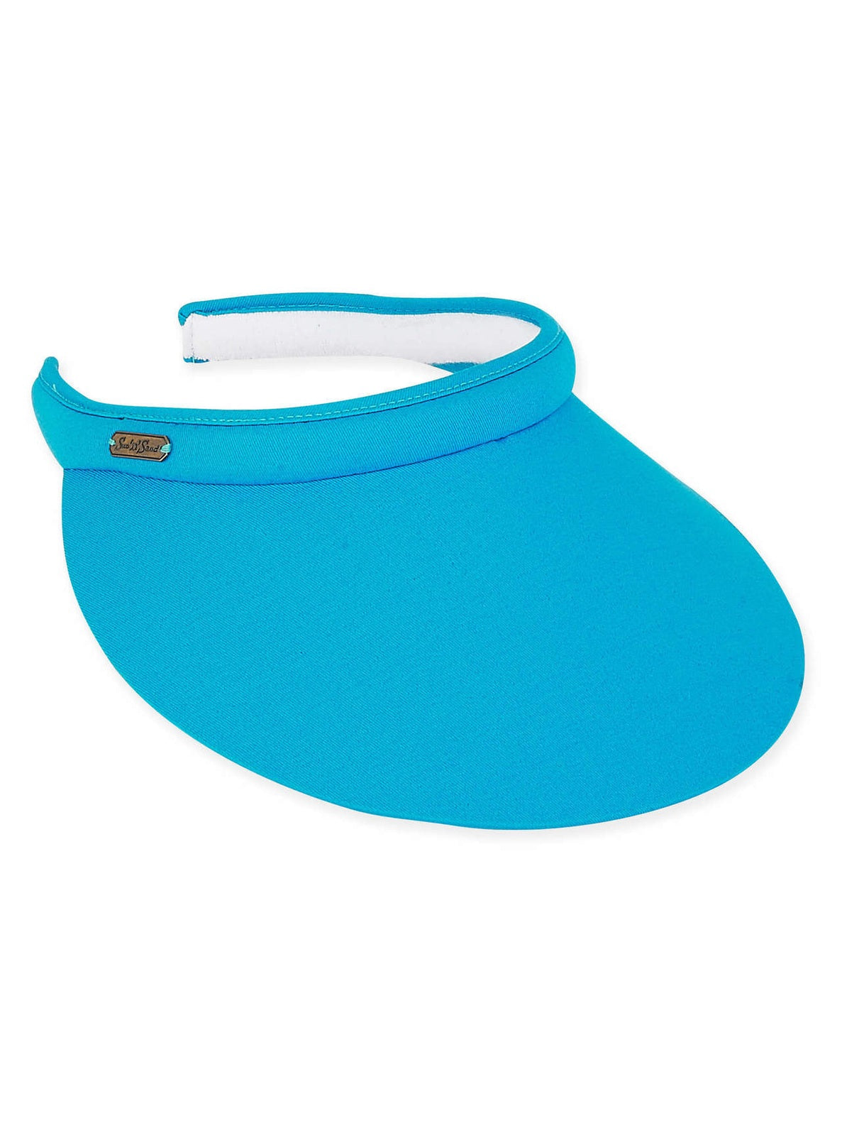 Visor  Light Blue Cotton Twill Clip On 5" Brim Women's-Hh1941D 