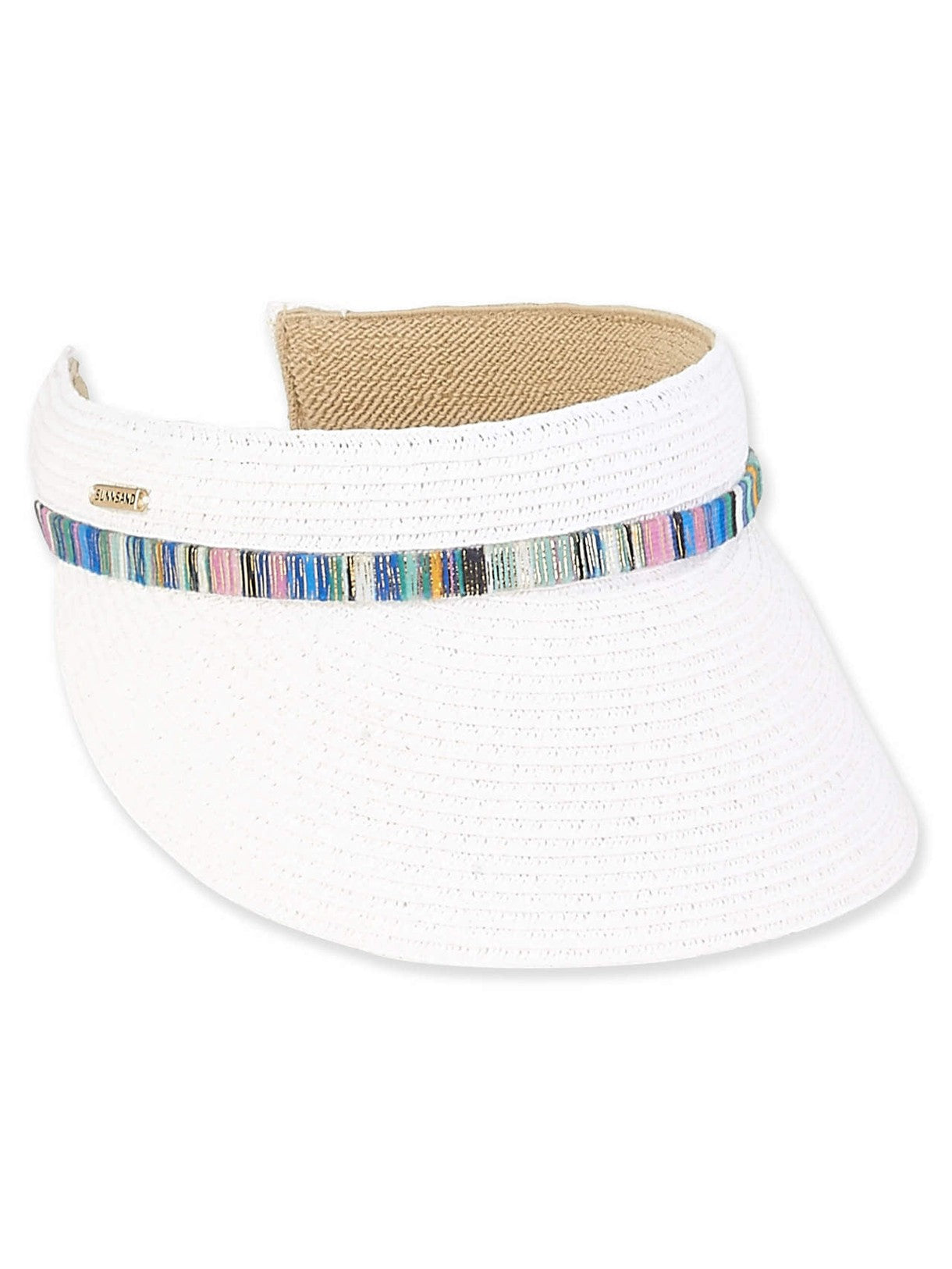 Visor White Paper Braid  Straw 3.5" Brim Women's-Hh2244A 