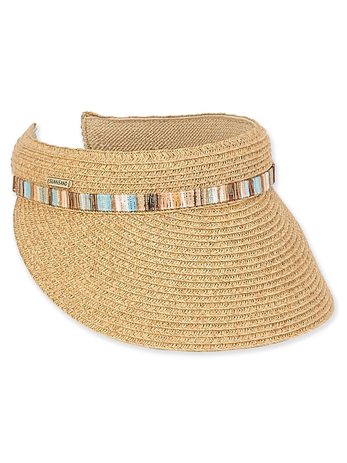 Visor Tan Paper Braid  Straw 3.5" Brim Women's-Hh2244B 