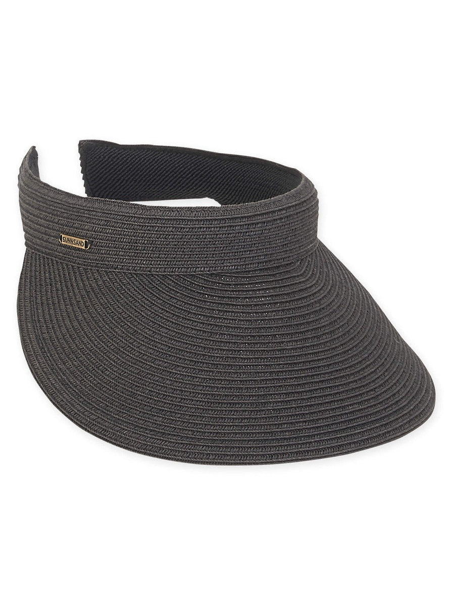 Visor Black Paperbraid Visor 4" Brim Women's-Hh2425F
