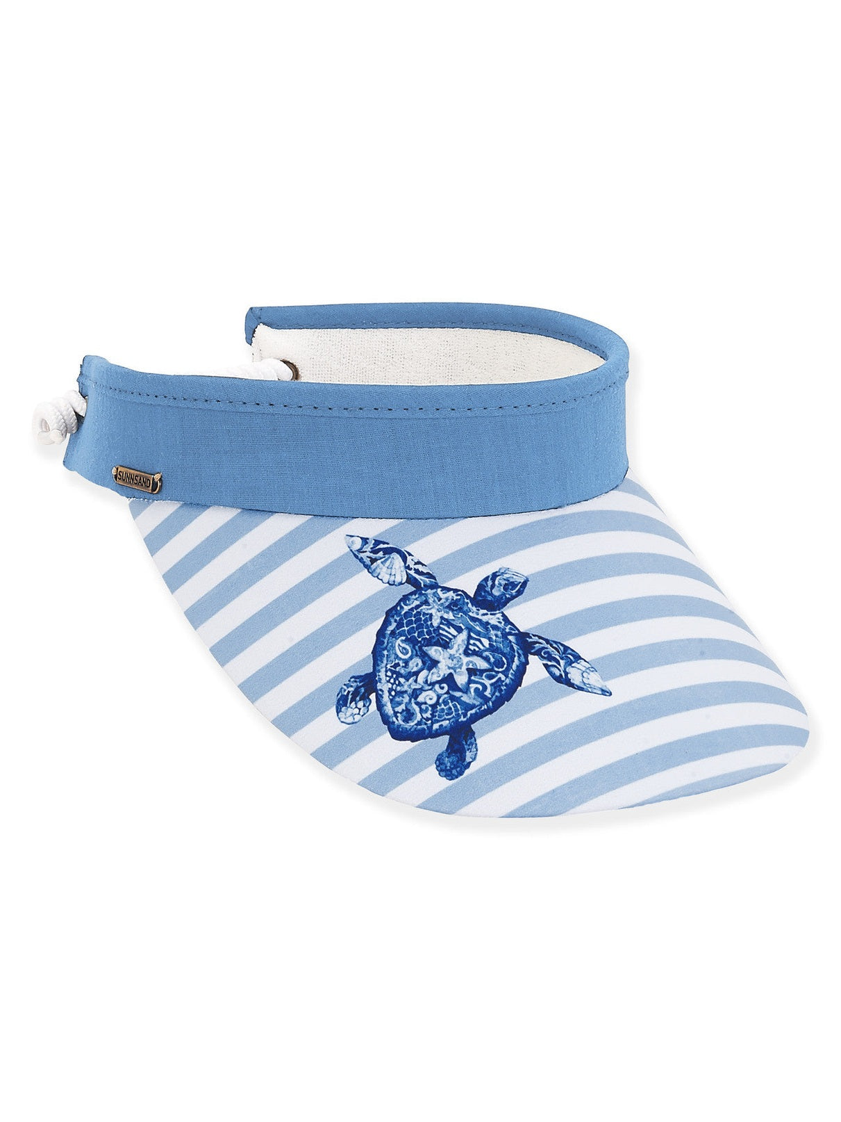 Visor Blue Striped Turtle Visor 3.5" Brim Women's-Hh2759