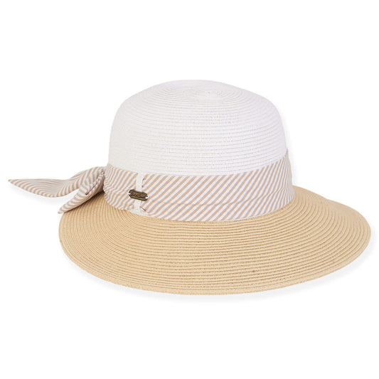 Hat - Natural-Paper Straw-Tapered-Women's-Hh2838A 