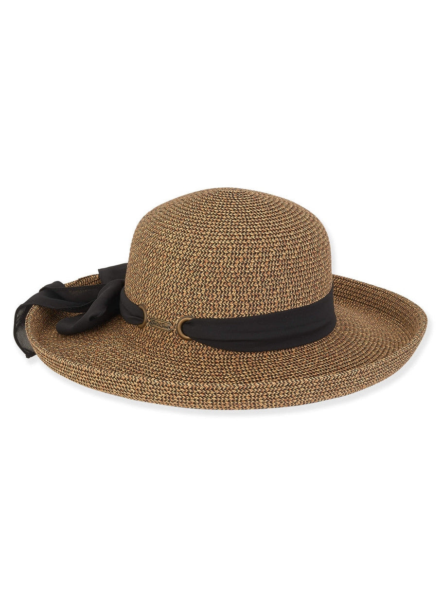 Hat Black&nbsp; Paper Braid Upbrim Adjustable 4" Brim Women's-Hh2942C