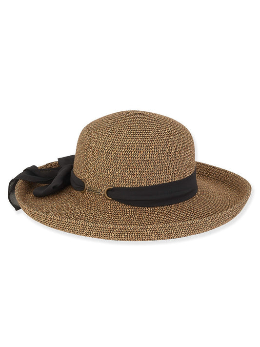 Hat Black&nbsp; Paper Braid Upbrim Adjustable 4" Brim Women's-Hh2942C