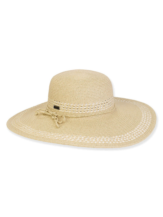 Hat Beige Paper Braid Floppy Adjustable 4.5" Brim Women's-Hh3196A