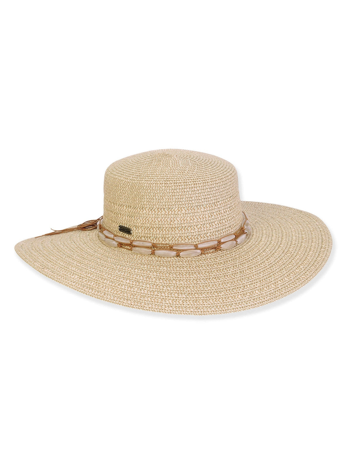 Hat Tan Paper Braid Flat Top Floppy Adjustable 4.5" Brim Women's-Hh3205B