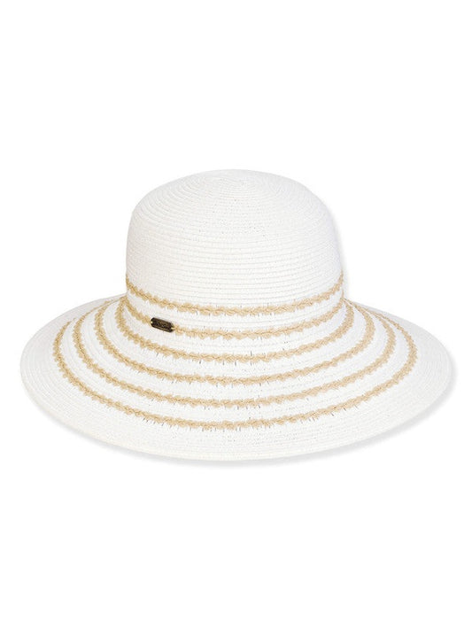 Hat Ivory Paper Braid Bucket Adjustable 4" Brim Women's-Hh3218A