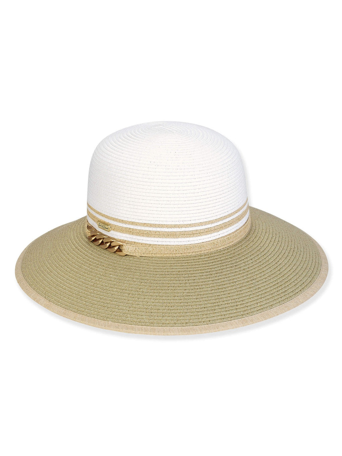 Hat Green Paper Braid Bucket Adjustable 4" Brim Women's-Hh3221B