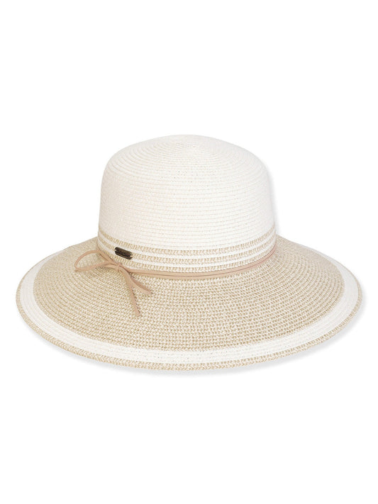 Hat White Paper Braid Bucket Brim Adjustable 4" Brim Women's-Hh3222A