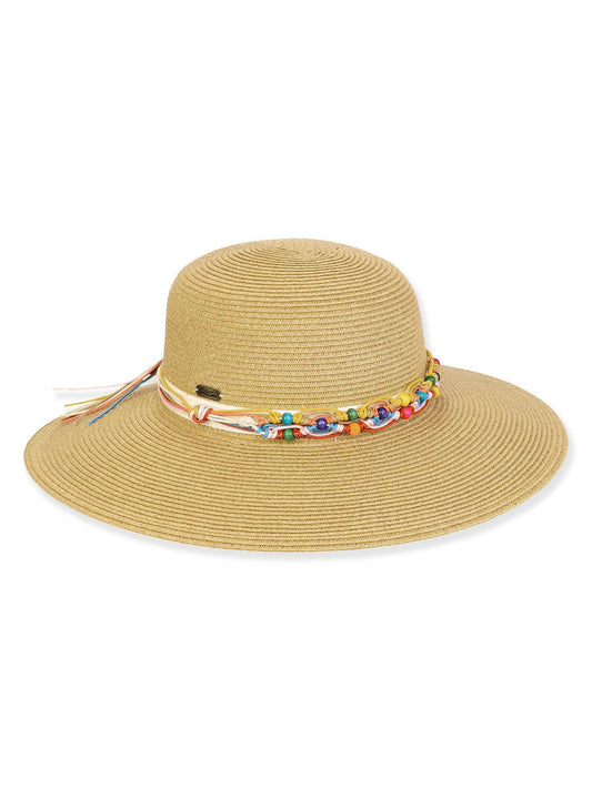Hat Tan Paper Braid Floppy Adjustable 4" Brim Women's-Hh3390B