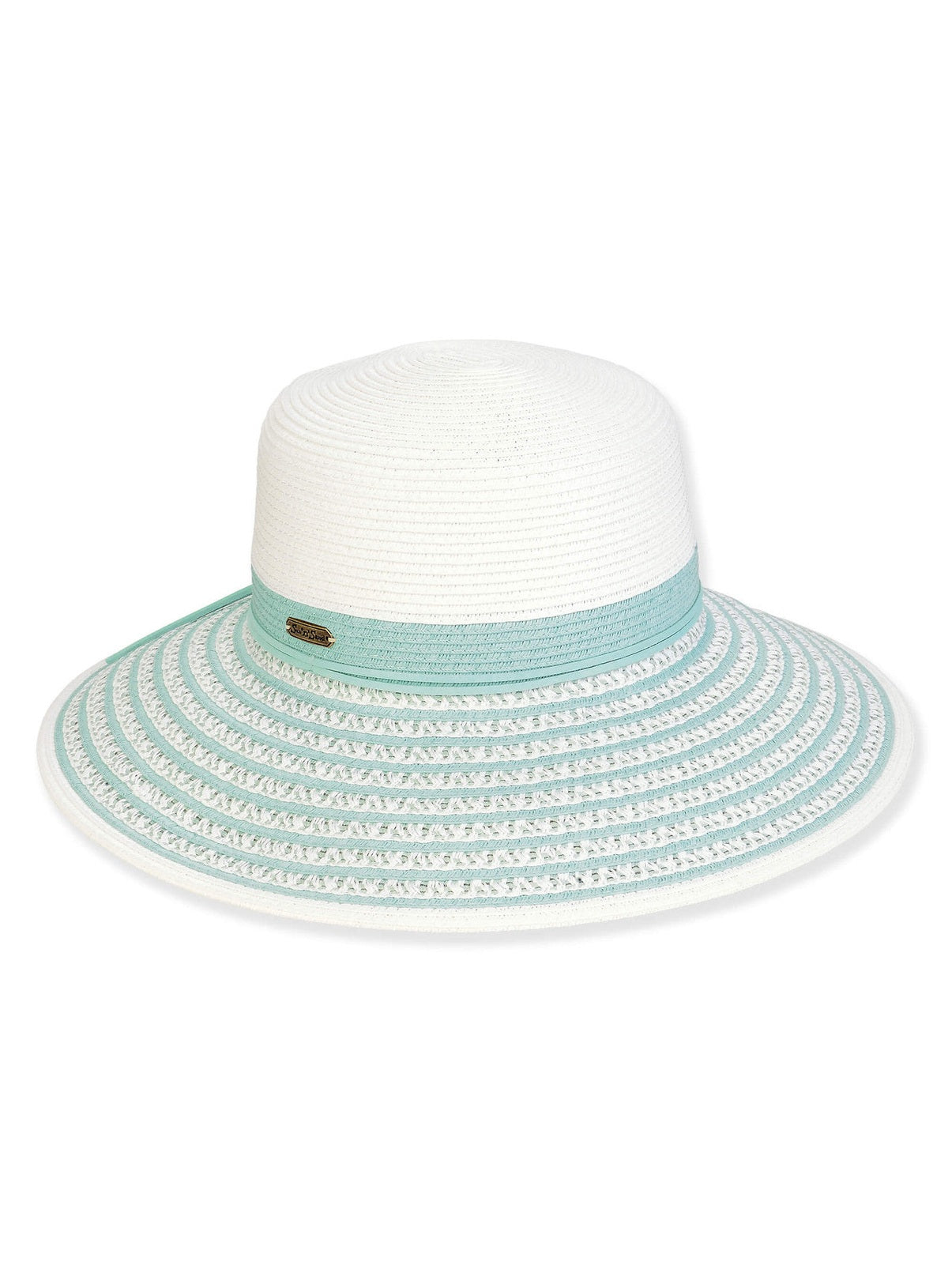 Hat Teal Paper Braid Bucket Adjustable 4" Brim Women's-Hh3393B